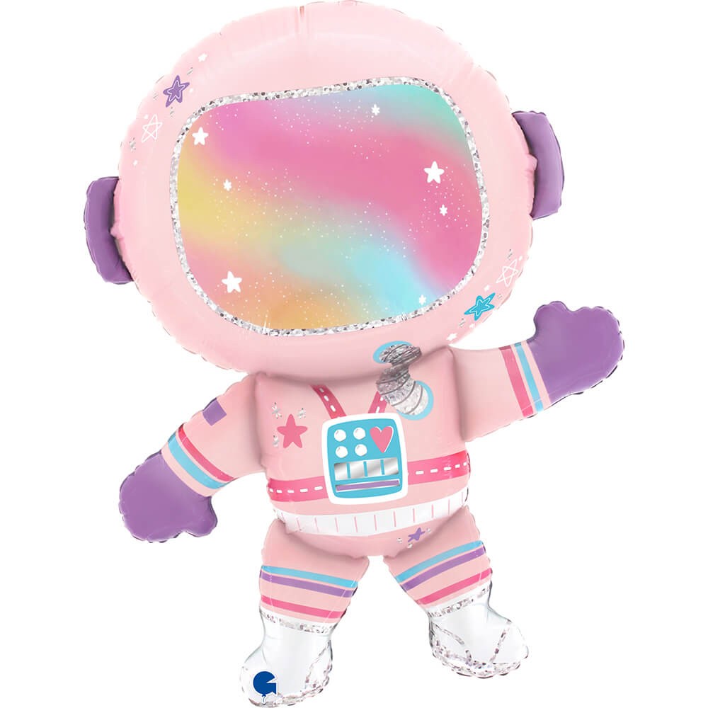 Lady Astronaut Folieballon - 1 stk (54 x 69 cm) | Astronaut Folieballoner - Temashop