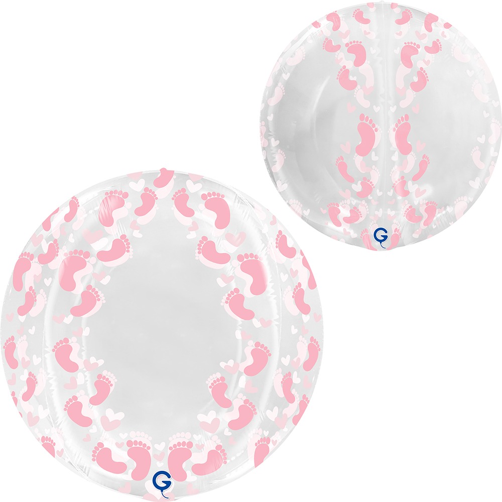 Fodaftryk Folieballon Lyserød