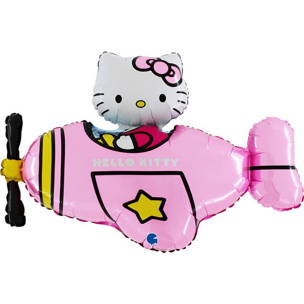 Hello KittyÂ® Flyvemaskine Folieballon Lyserød