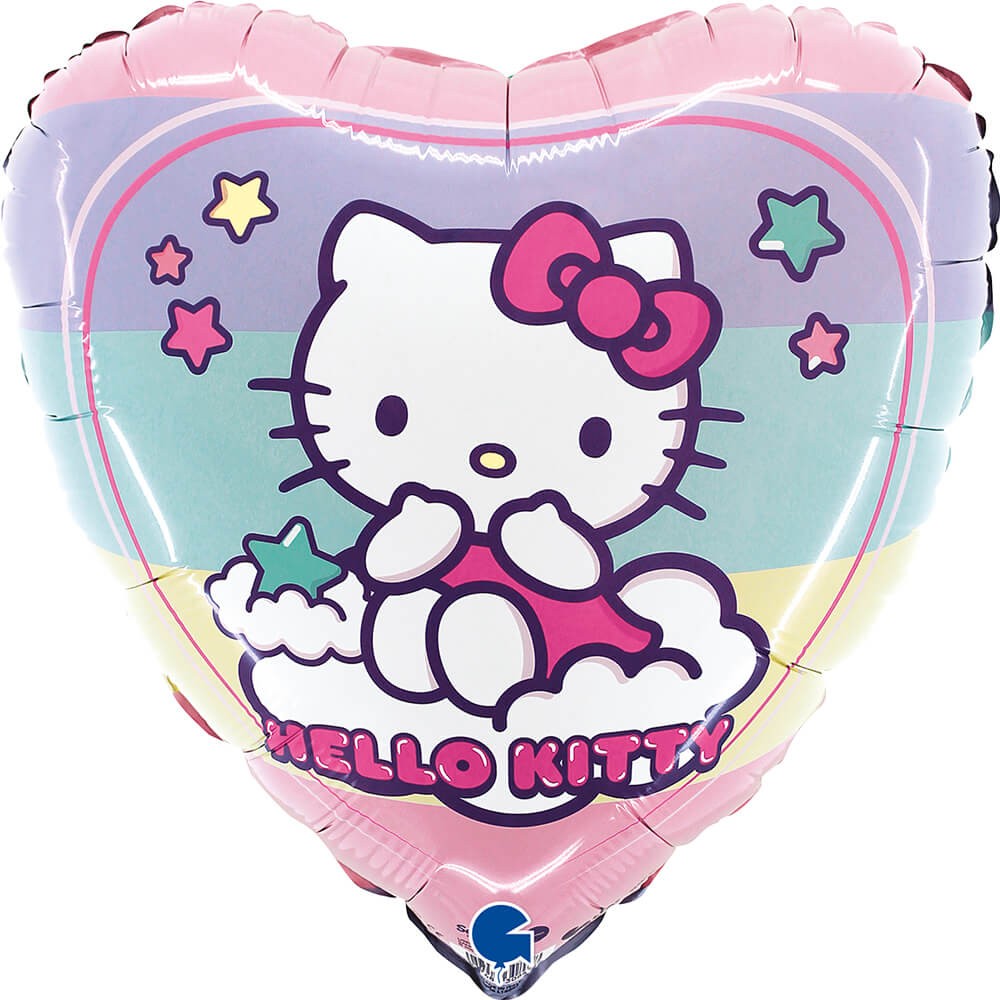 Hello KittyÂ® Regnbue Hjerte Folieballon