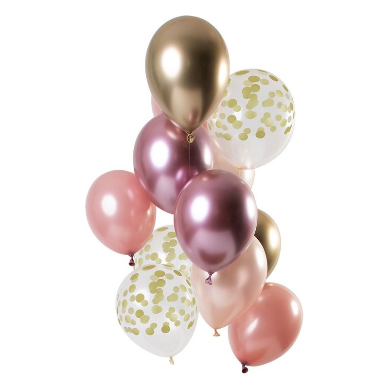 Golden Blush Ballon Mix - 12 stk (33 cm) - Temashop
