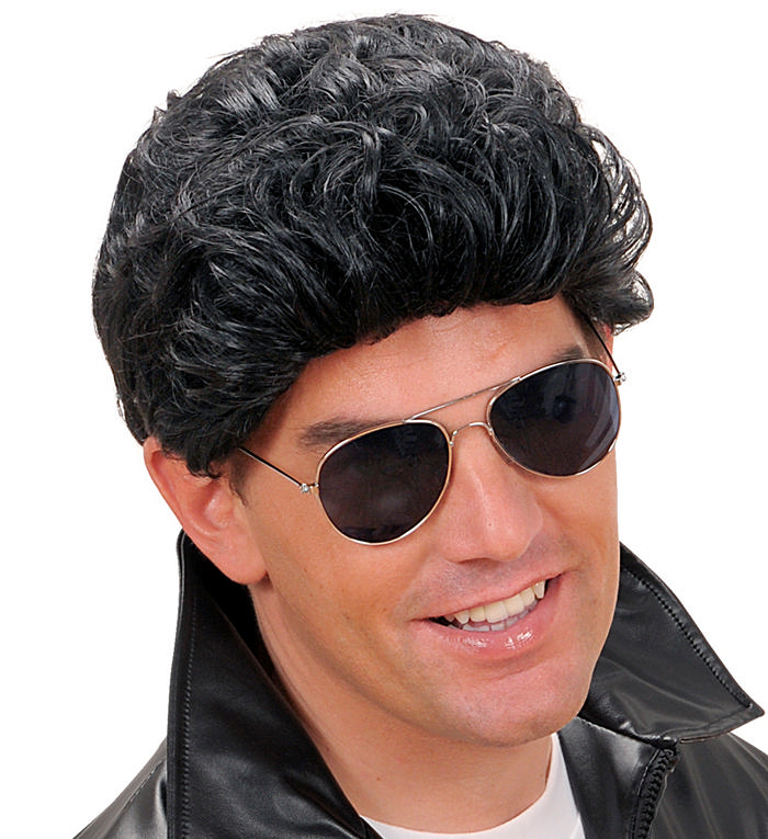 Greaser Paryk Sort | 80'erne Totally Paryk - Hovedtilbehør - Temashop