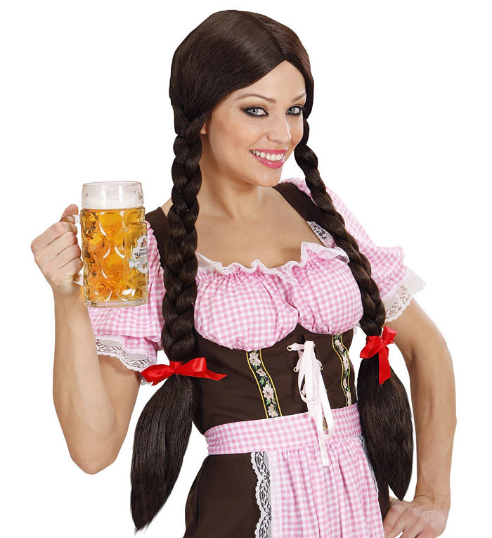 Gretel Paryk Brun | Oktoberfest Paryk - Hovedtilbehør - Temashop