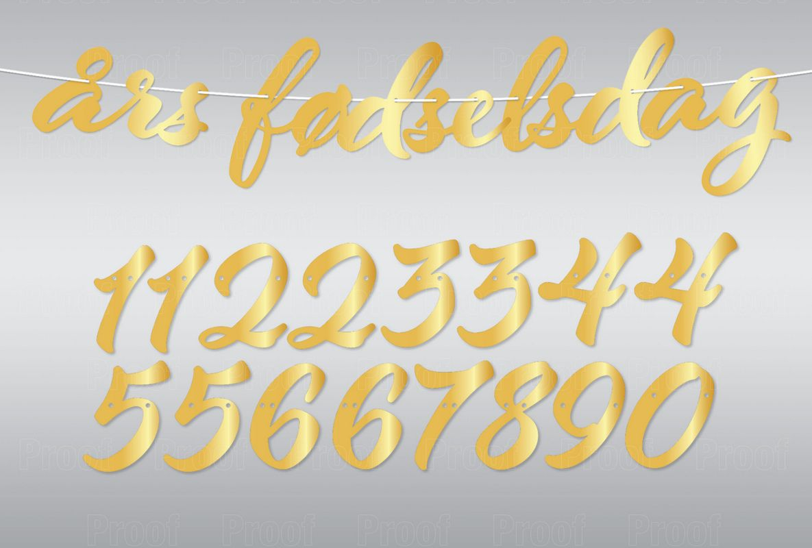 Guirlande Fødselsdag DIY Guld
