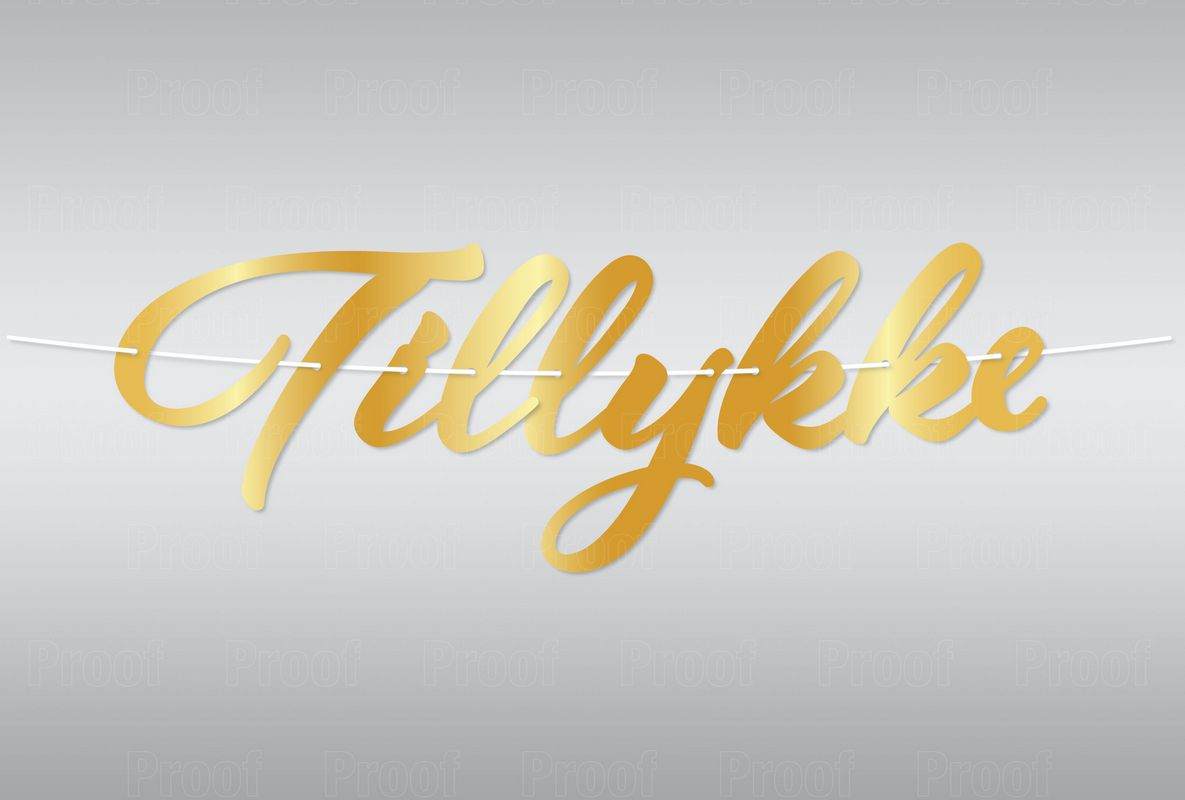 Guirlande Tillykke Guld