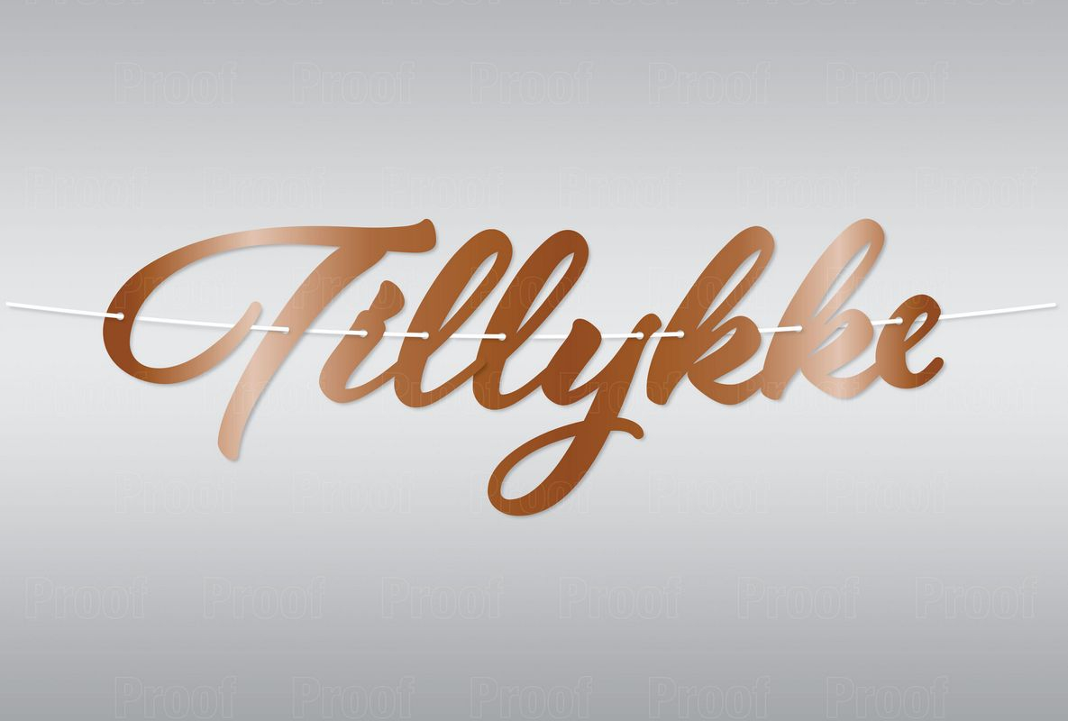 Guirlande Tillykke Kobber