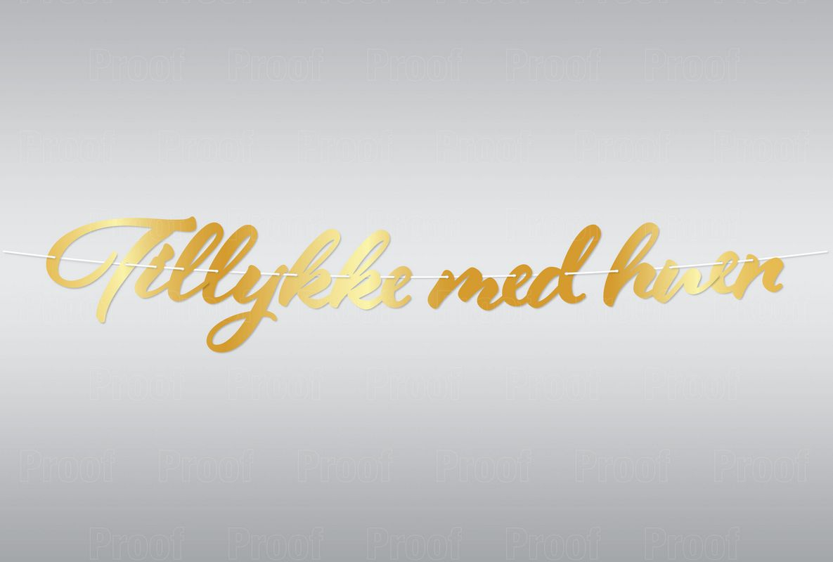 Guirlande Tillykke Med Huen Guld