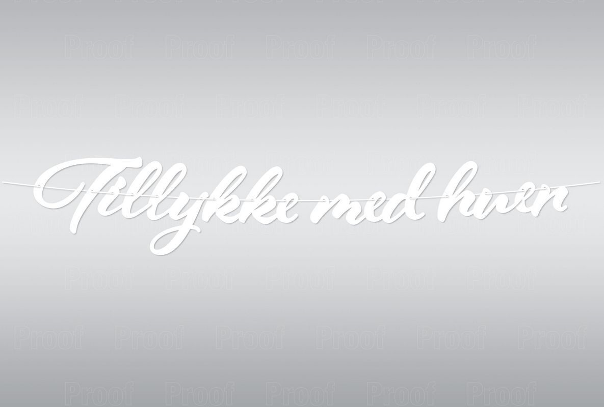 Guirlande Tillykke Med Huen Hvid