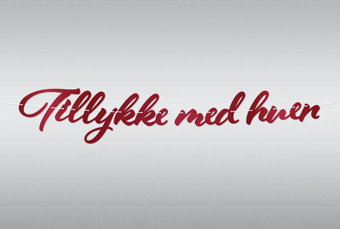 Guirlande Tillykke Med Huen Rød