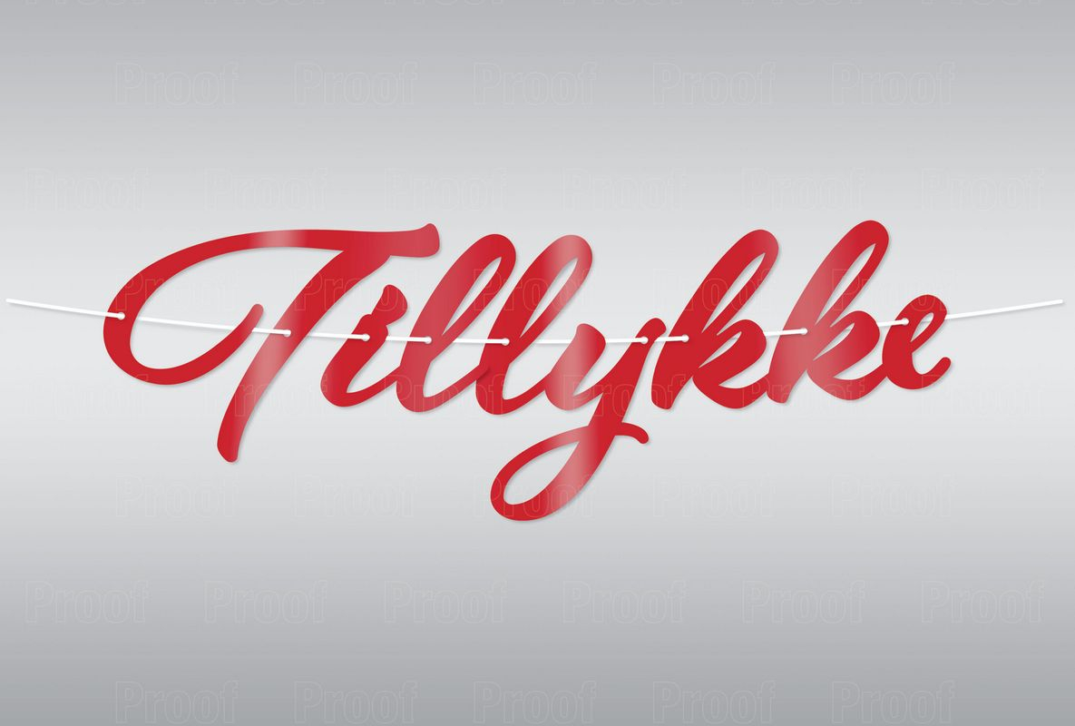 Guirlande Tillykke Rød