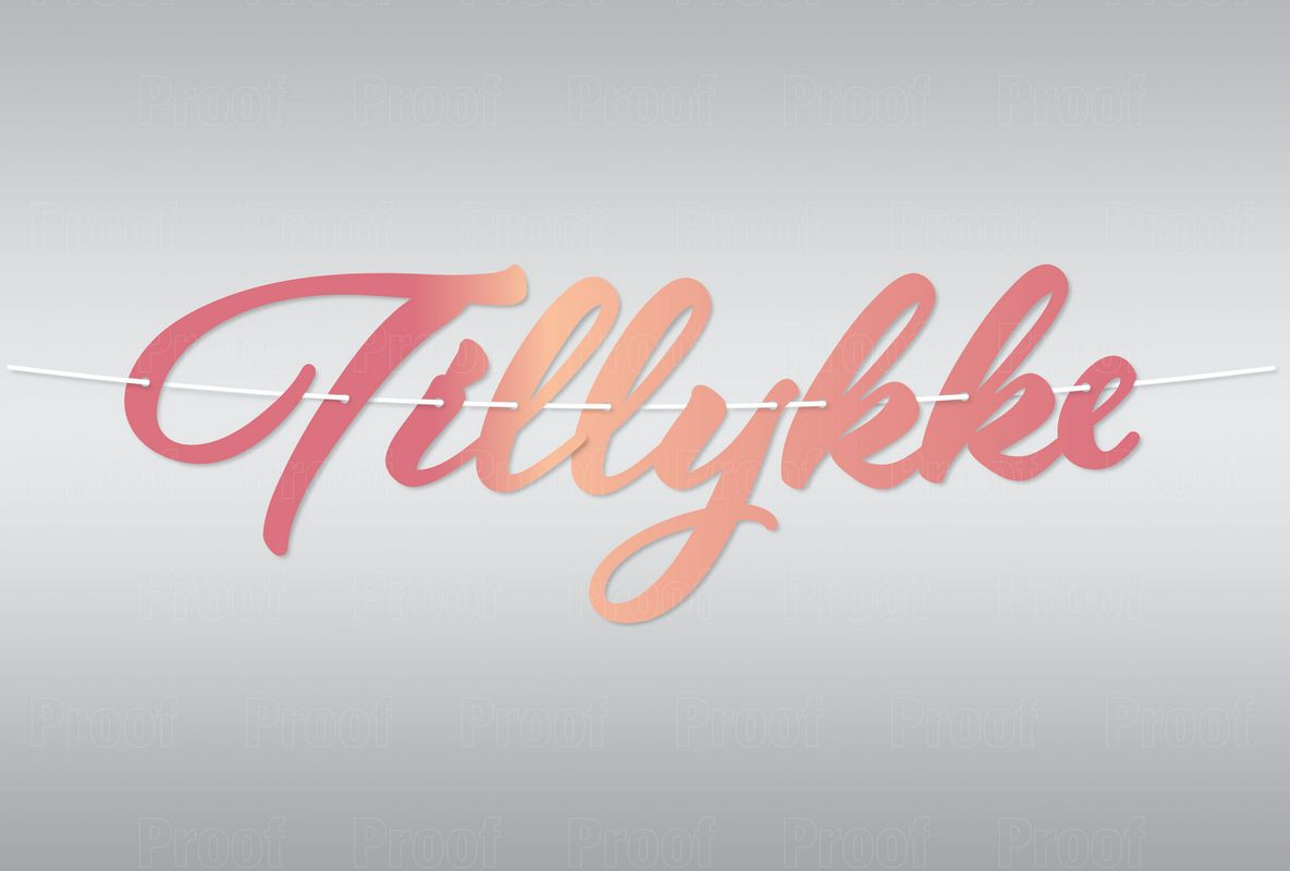 Guirlande Tillykke Rosa Guld