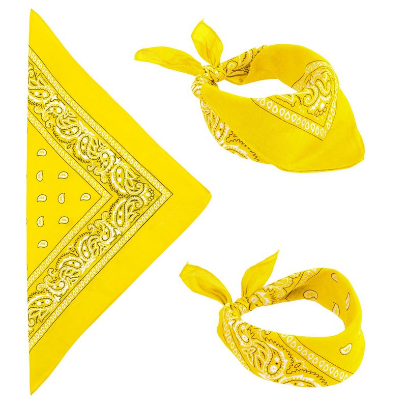 Gul Bandana (55 x 55 cm) | Gul tema Hårbøjle / Pandebånd / Hårbånd - Hovedtilbehør - Temashop