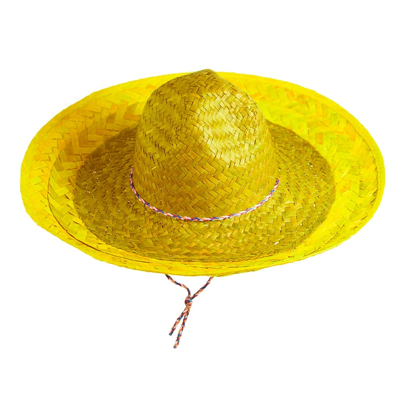 Gul Sombrero Hat | Fiesta Hat / Hue / Hjelm - Hovedtilbehør - Temashop