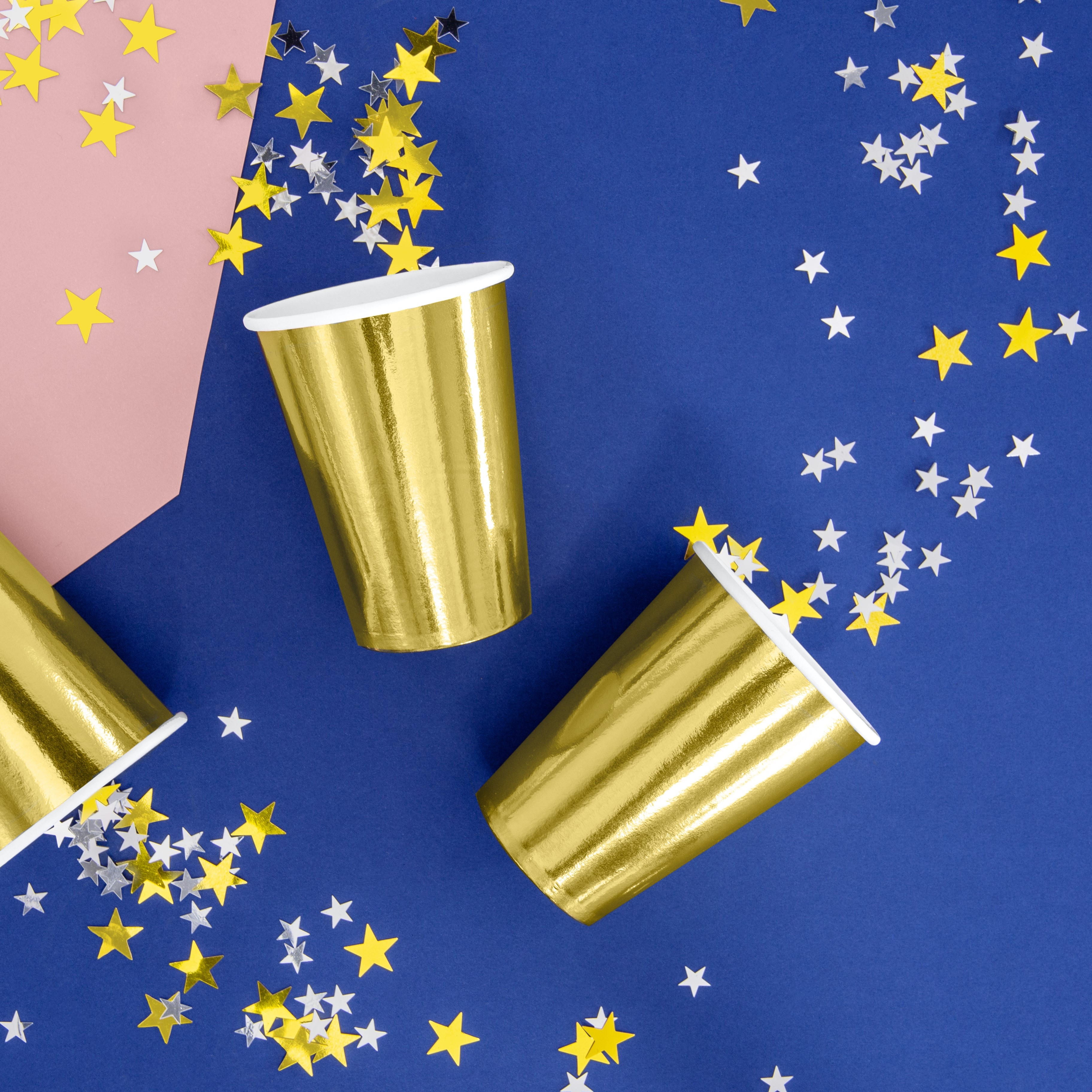 Guld Papirskopper - 6 stk (220 ml) | Guld tema Krus - Temashop