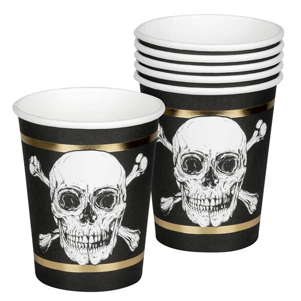 Guld Pirat Kopper - 10 stk (250 ml) | Pirat Krus - Temashop