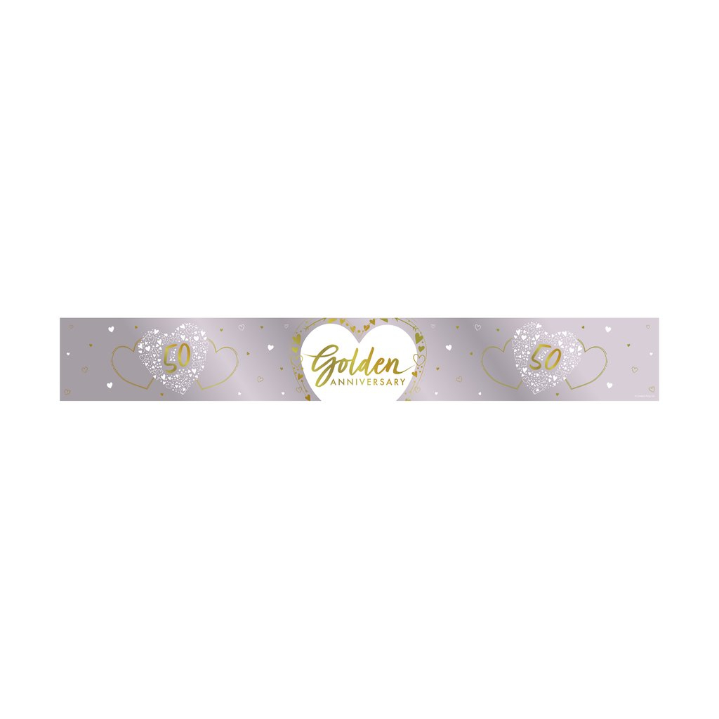 Guldbryllup Banner - 1 stk (2,74 m) | Guldbryllup Bannere - Temashop