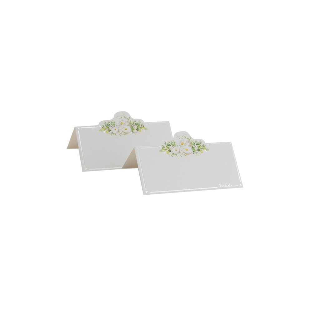 Blomstrede Bryllupsbordkort - 8 stk (10 cm) | Bryllup Bordnumre / bordkort / holdere - Temashop