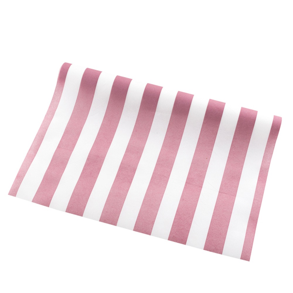 Stribet Bordløber Pink/Hvid - 1 stk (40 x 250 cm) | Pink tema Bordløber - Temashop