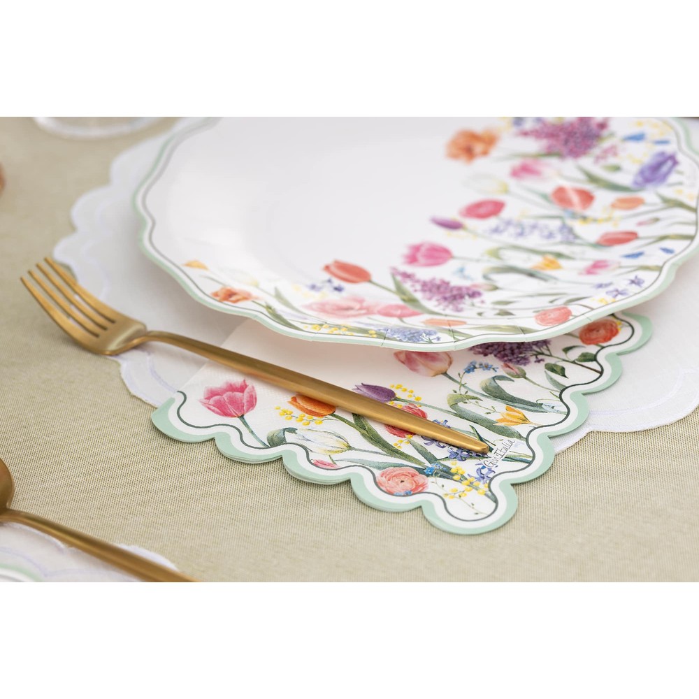 Tulipan Blomstermark Frokostservietter - 16 stk (33 x 33 cm) | Blomst Servietter - Temashop