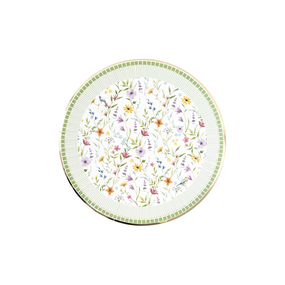 Blomster Paptallerkener - 6 stk (Ø 33 cm) | Blomst Tallerkner - Temashop