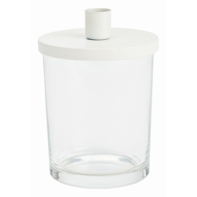 Lysestage Glasvase Hvid - 1 stk - Temashop
