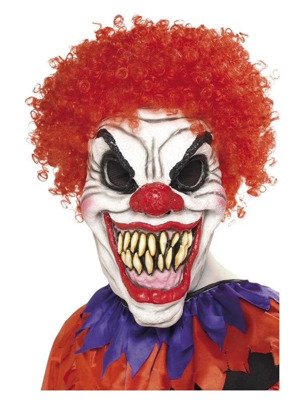 Gyser klovnemaske | Horror Clown Maske - Hovedtilbehør - Temashop