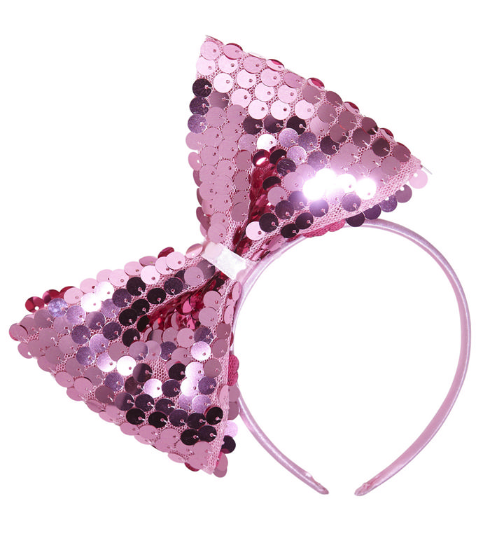 Hårsløjfe Pink | 70'erne Disco Hårbøjle / Pandebånd / Hårbånd - Hovedtilbehør - Temashop