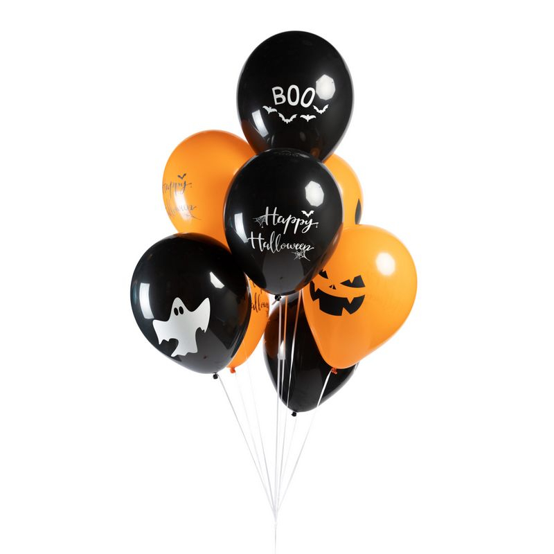 Halloween Balloner Orange/Sort