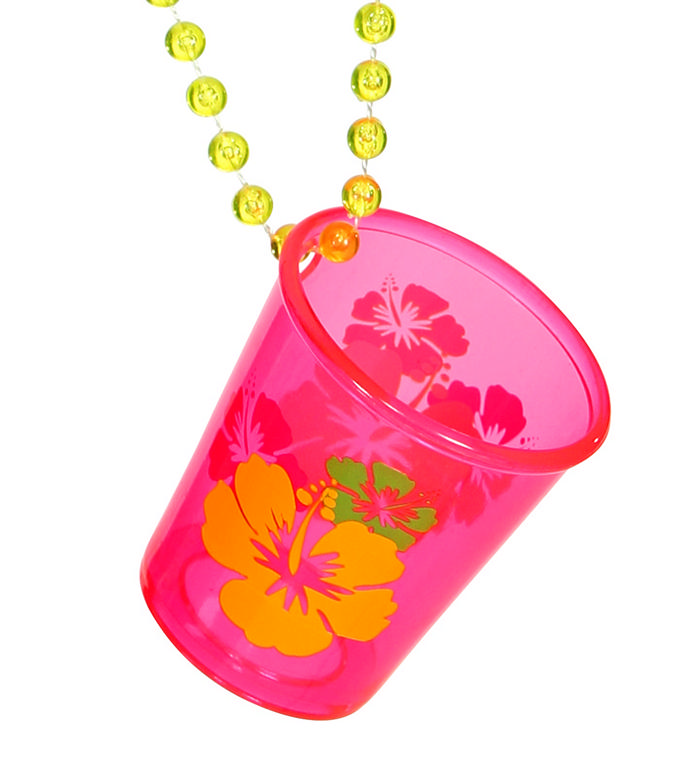 Halskæde Med Neonpink Shotglas | 80'erne Totally Halskæder - Smykker - Temashop