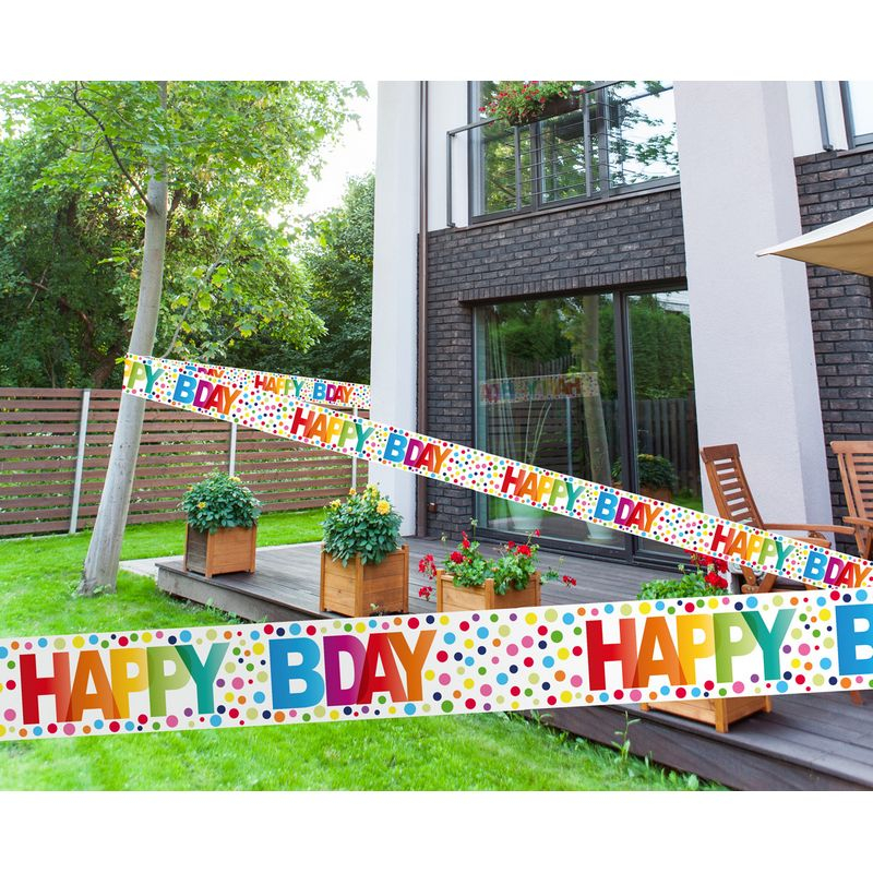 Happy B Day Afspærringsbånd - 1 stk (15 m) | Fødselsdag Afskærmningsbånd - Temashop