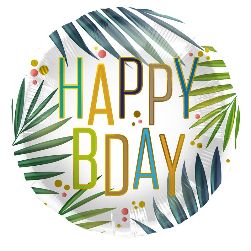 Happy B Day Tropisk Folieballon
