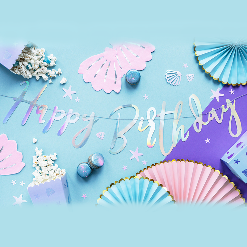 Happy Birthday Guirlande Iriserende