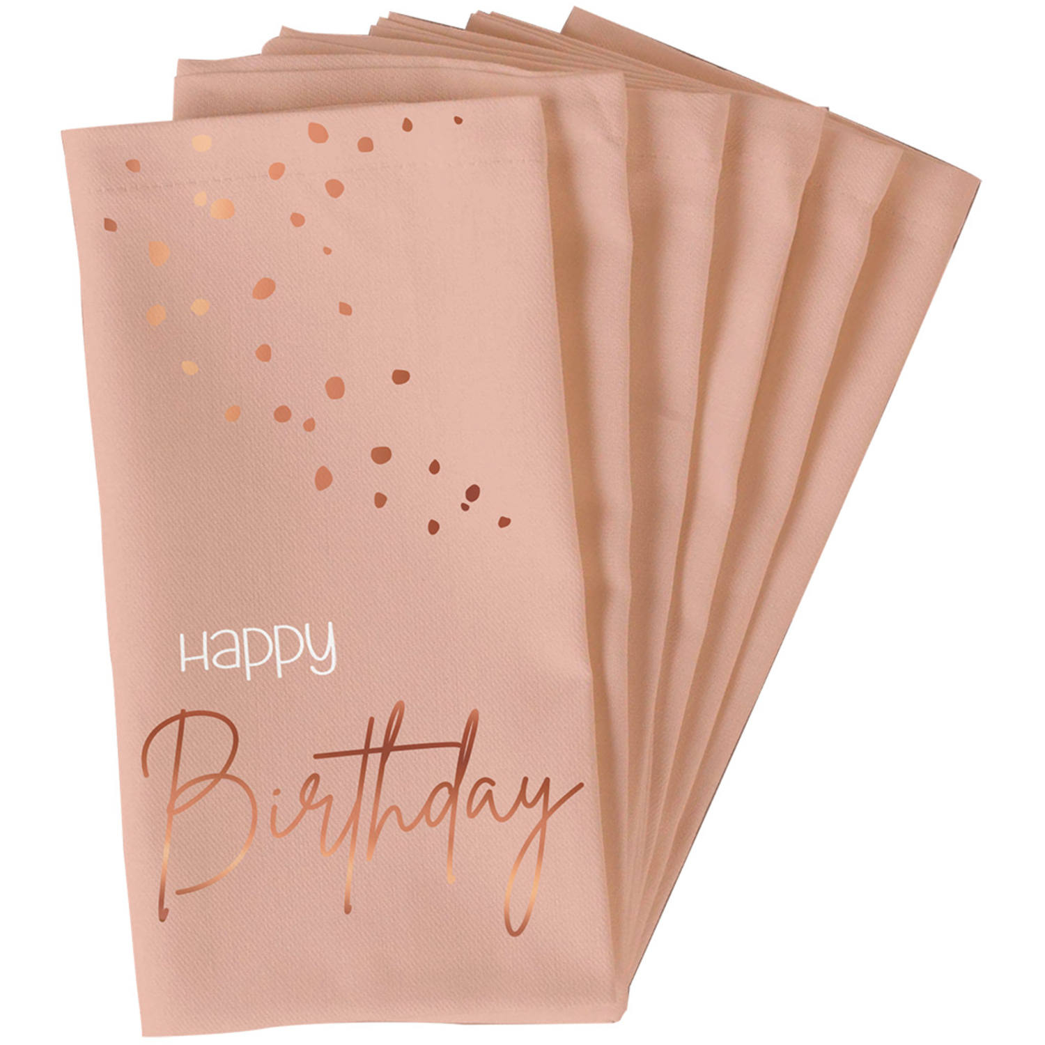 Happy Birthday Servietter Lush Blush - 10 stk (33 x 33 cm) | Fødselsdag Servietter - Temashop