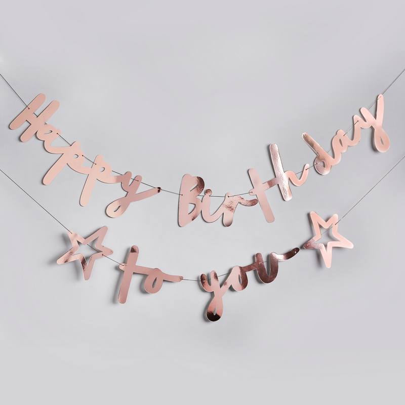 Happy Birthday To You Guirlande Rosaguld