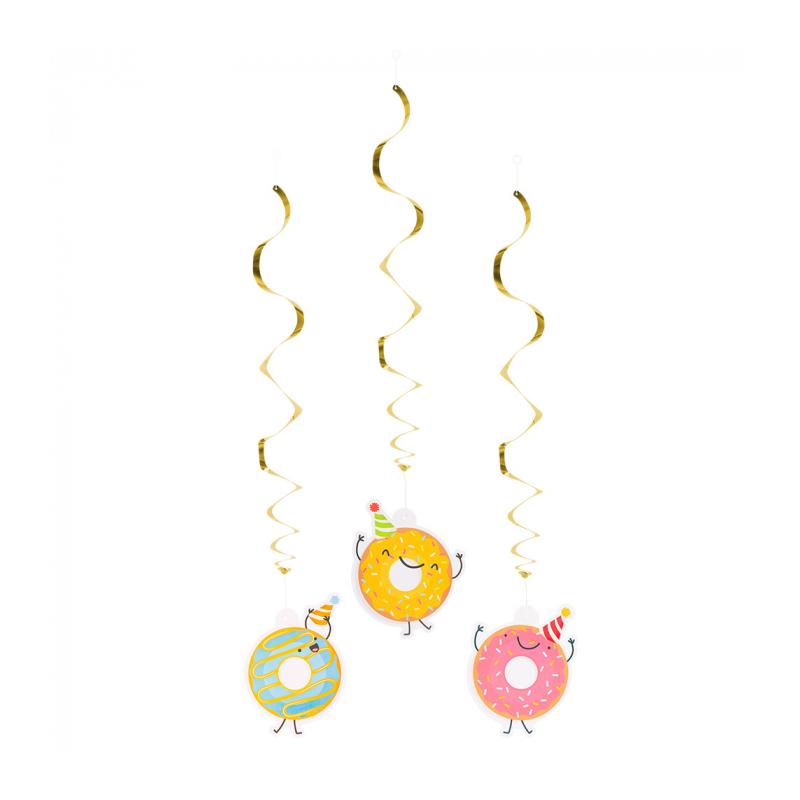 Happy Donut Swirls - 3 stk (85 cm) | Donut Spiraler/string - Temashop