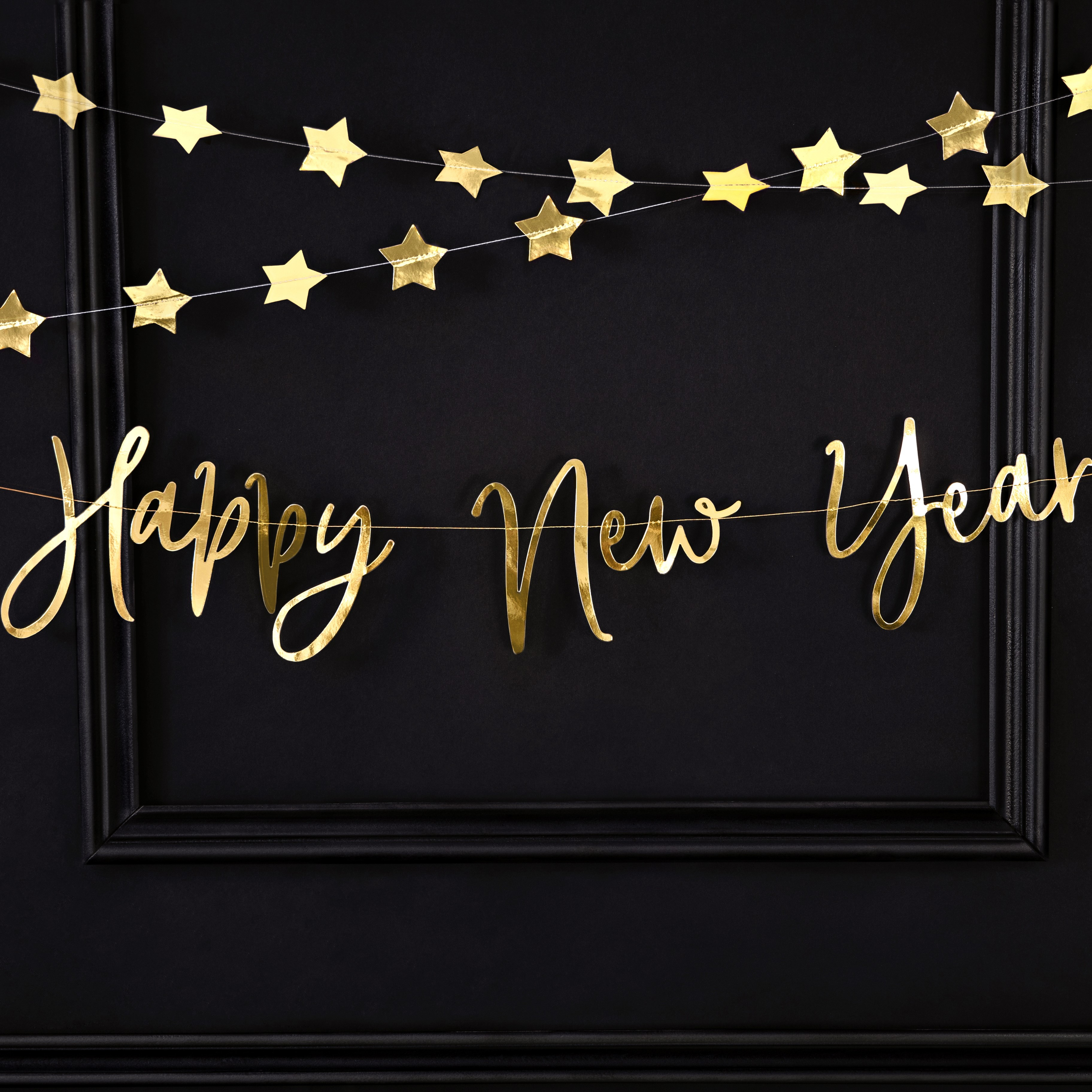 Happy New Year Guirlande Guld