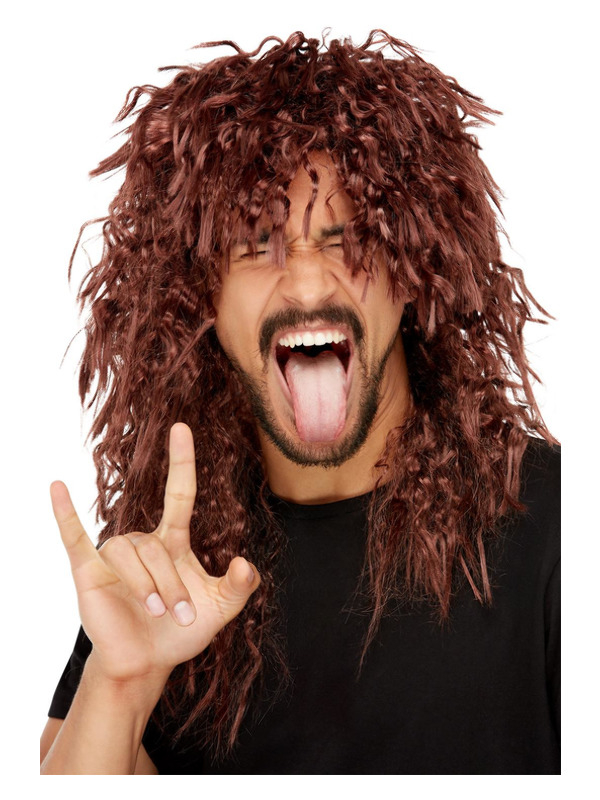 Hard Rock Paryk Brun | 70'erne Disco Paryk - Hovedtilbehør - Temashop
