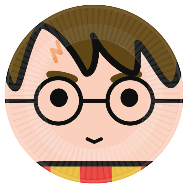 Harry Potter & Friends Paptallerkener - 8 stk (Ø 23 cm) | Harry Potter Tallerkner - Temashop