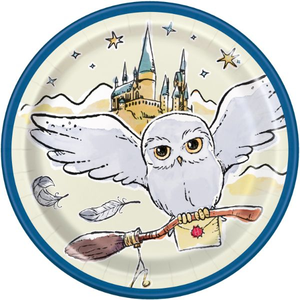 Harry Potter Hedwig Tallerkener - 8 stk (Ø 17 cm) | Harry Potter Tallerkner - Temashop
