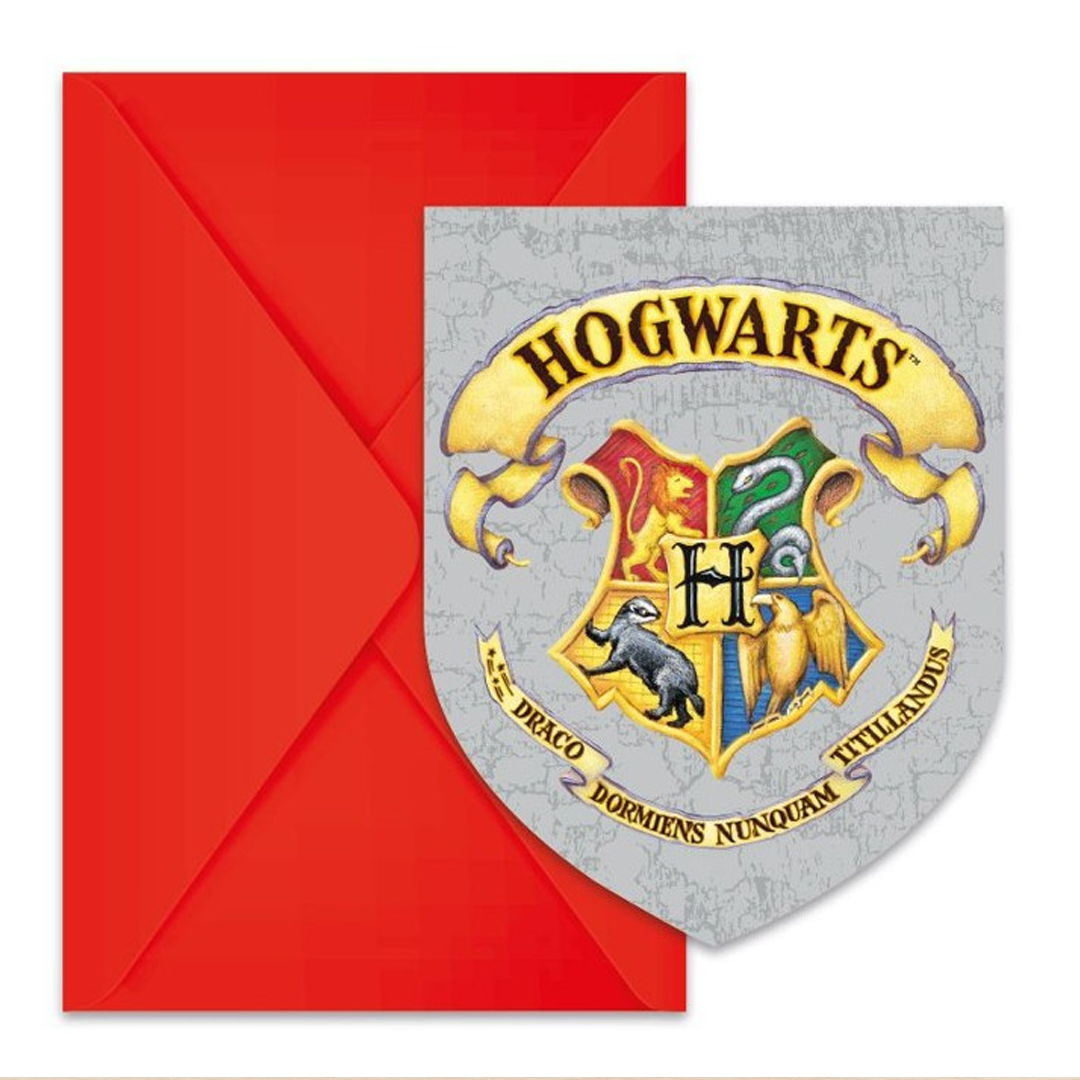 Harry Potter Hogwarts Invitationer - 6 stk (9 x 11,5 cm) | Harry Potter Invitationer - Temashop