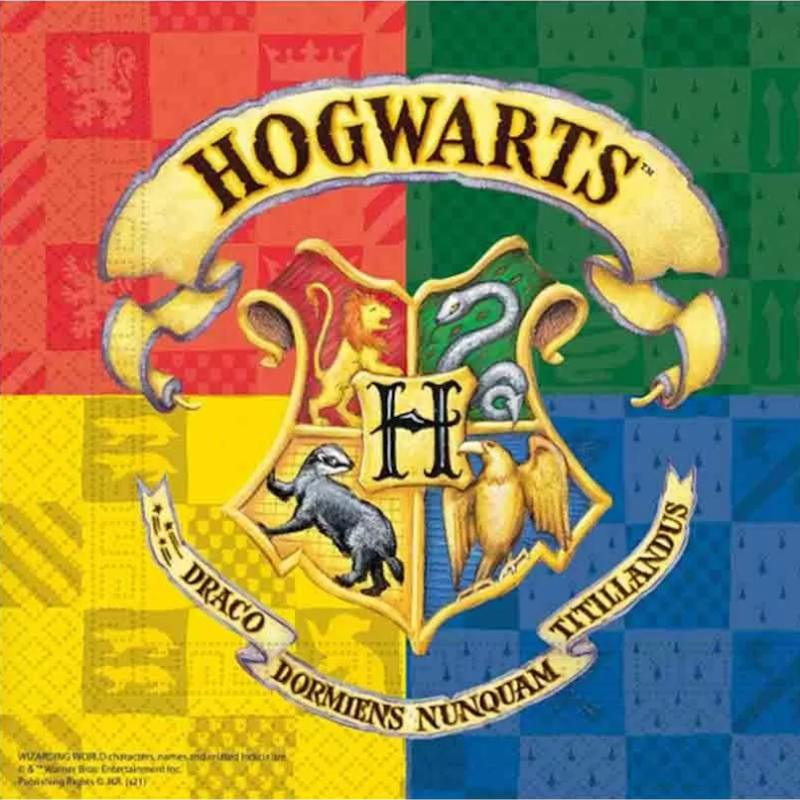 Harry Potter Hogwarts Servietter - 20 stk (33 x 33 cm) | Harry Potter Servietter - Temashop