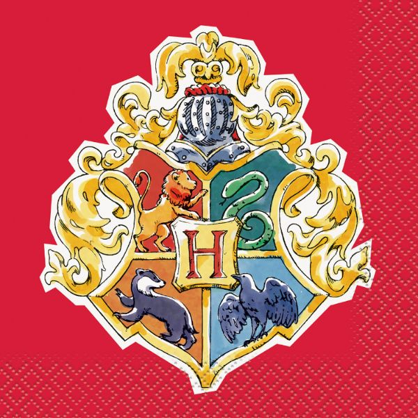 Harry Potter Hogwarts Servietter - 16 stk (26 x 26 cm) | Harry Potter Servietter - Temashop