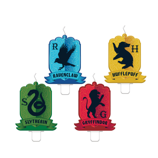 Harry Potter Kollegie Kagelys - 4 stk (2,2 x 3 cm) | Harry Potter Kagelys - Temashop