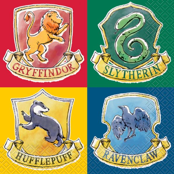 Harry Potter Våbenskjold Servietter - 16 stk (33 x 33 cm) | Harry Potter Servietter - Temashop