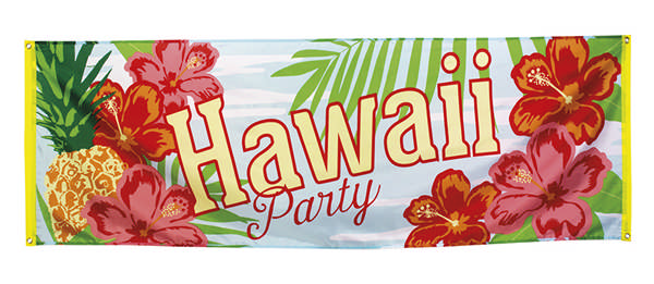 Hawaii Party Banner - 1 stk (74 x 220 cm) | Hawaii Bannere - Temashop