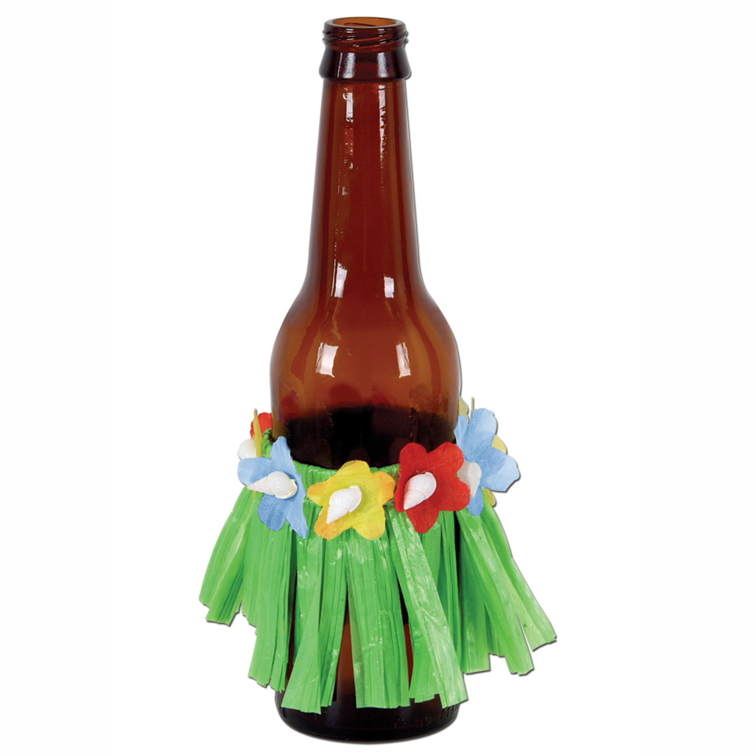 Hawaiiskørt Til Flaske - 4 stk (9 cm) | Hawaii Drinkstilbehør - Temashop