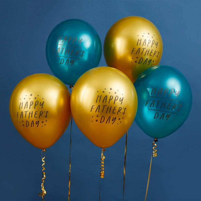 Happy Father's Day Latexballoner - 5 stk (30 cm) | Fars dag Ballonbuket - Temashop