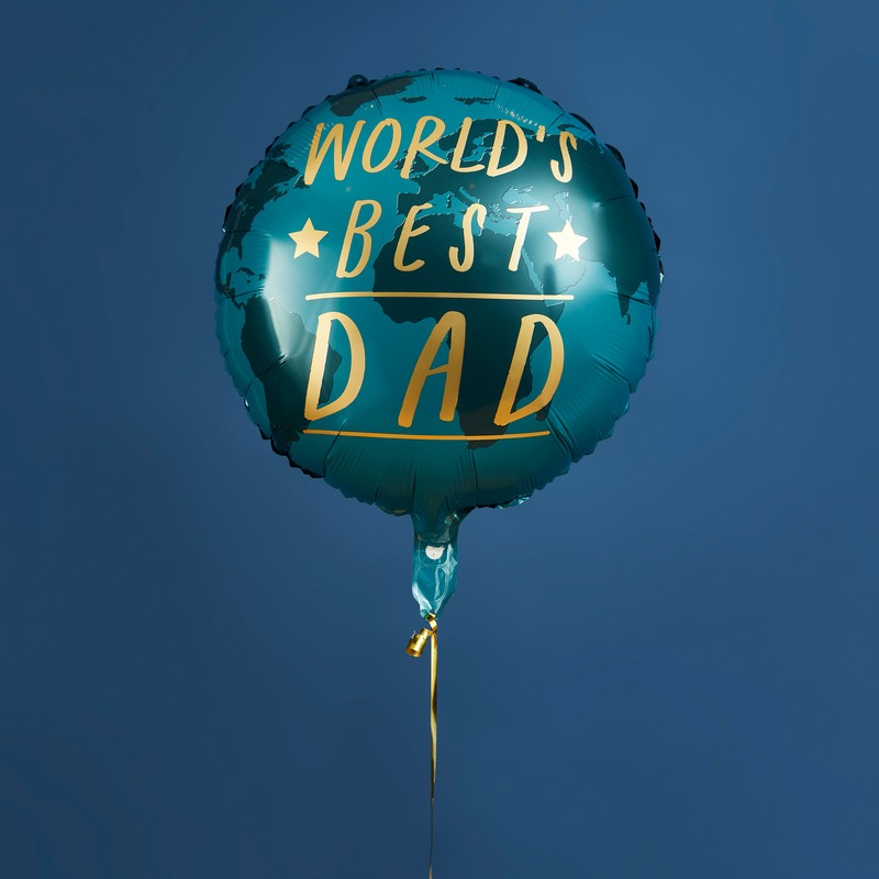 World's Best Dad Folieballon - 1 stk (56 cm) | Fars dag Folieballoner - Temashop