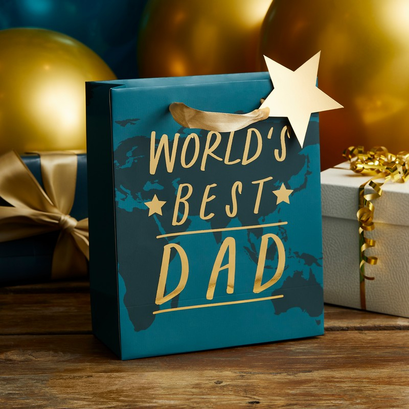 World's Best Dad Gavepose - 1 stk | Fars dag Poser / Goodiebags - Temashop