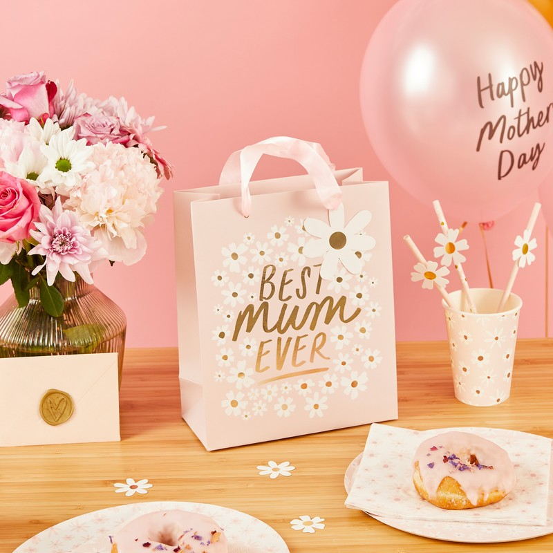 Best Mum Ever Gavepose - 1 stk | Mors Dag Poser / Goodiebags - Temashop